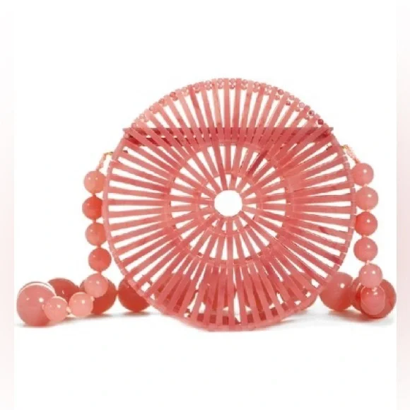 Cult Gaia Acrylic Luna Shoulder Bag in Cherry Quartz, NWT, BNIB - Picture 7 of 11